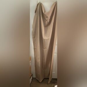Shower curtain - antique gold colour & hooks